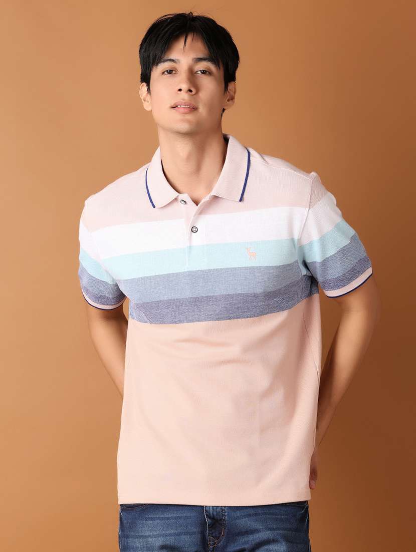 men short sleeves color block polo t-shirt - 21607322 -  Standard Image - 1