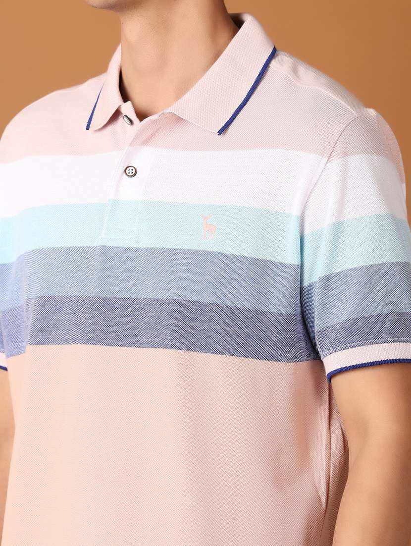 men short sleeves color block polo t-shirt - 21607322 -  Standard Image - 4