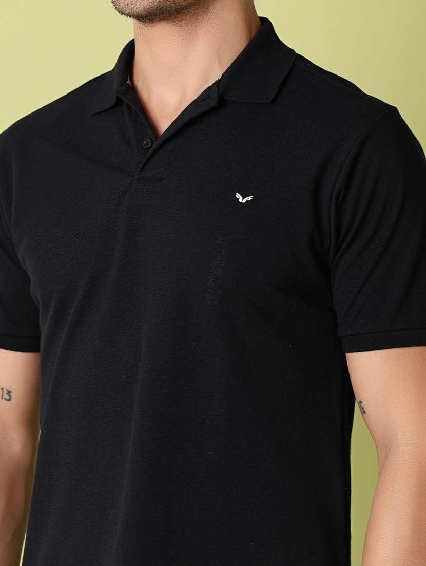 men regular fit plain short sleeve polo t-shirt - 21607333 -  Standard Image - 4