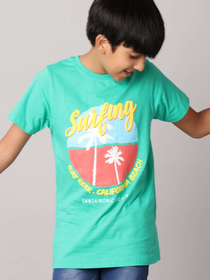 boys front print short sleeve t-shirt - 21607384 -  Standard Image - 1