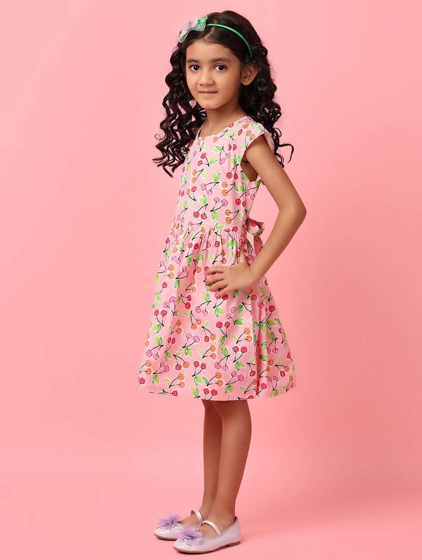girls printed round neck cotton frock - 21607437 -  Standard Image - 1