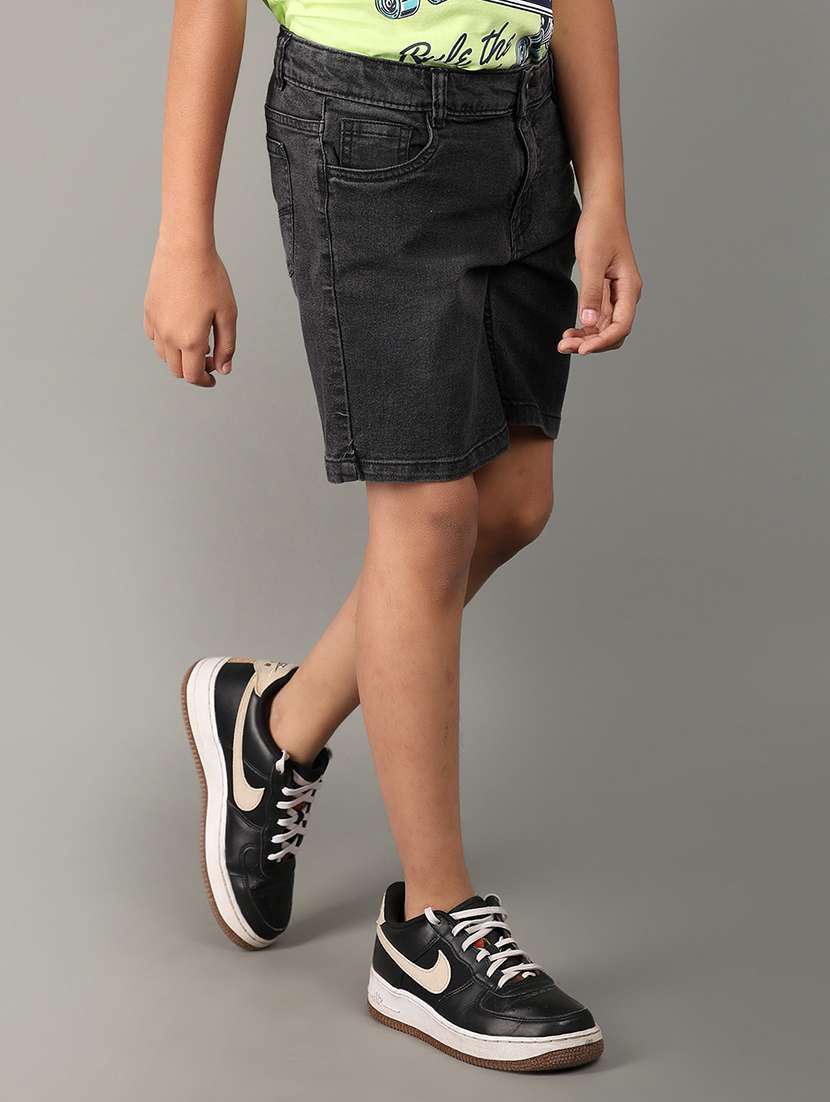 boys solid denim shorts  - 21607451 -  Standard Image - 1