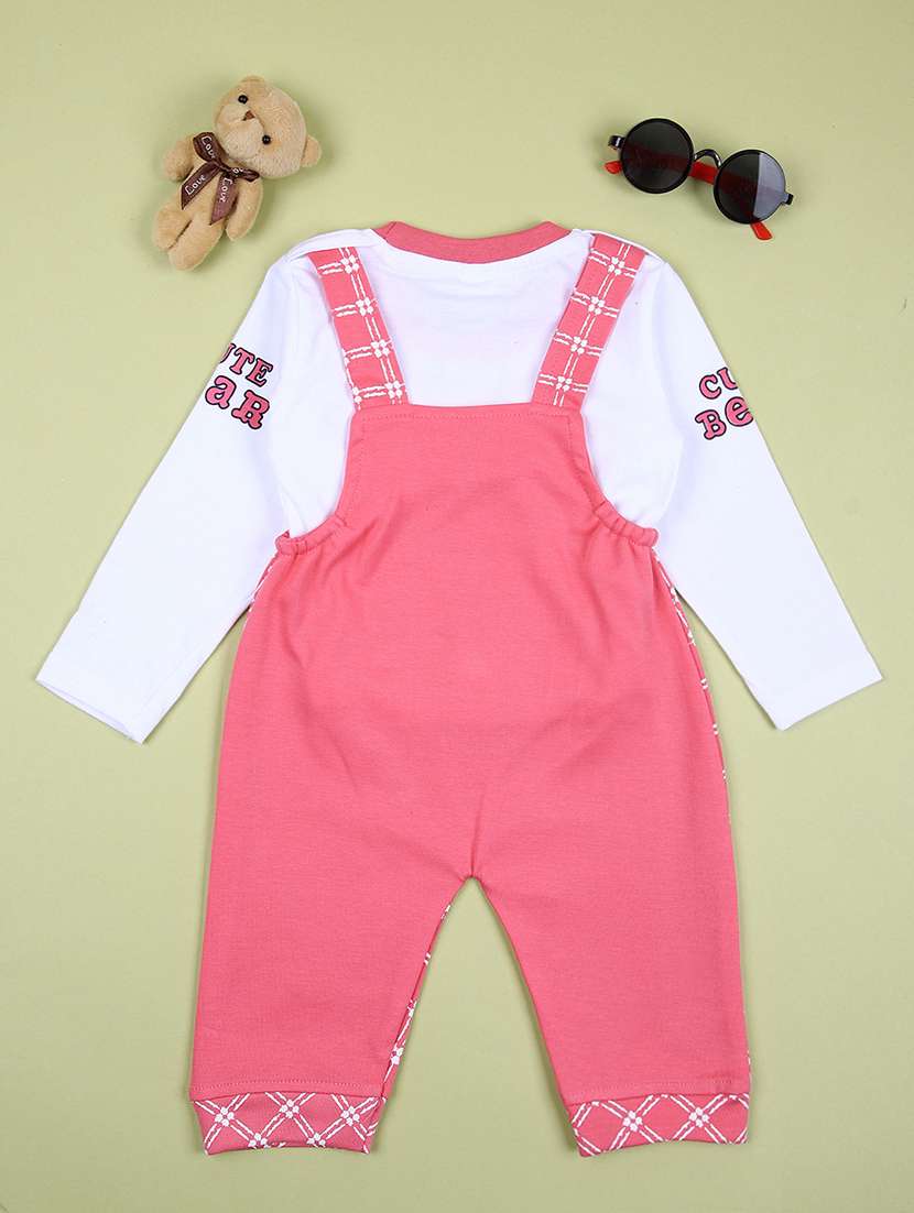 boys pink printed dungaree - 21607489 -  Standard Image - 1