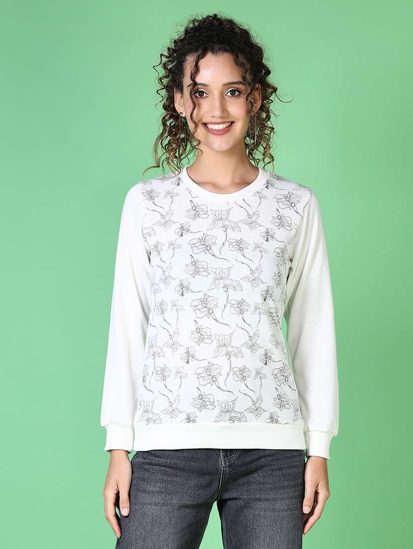 women printed long sleeves pullover