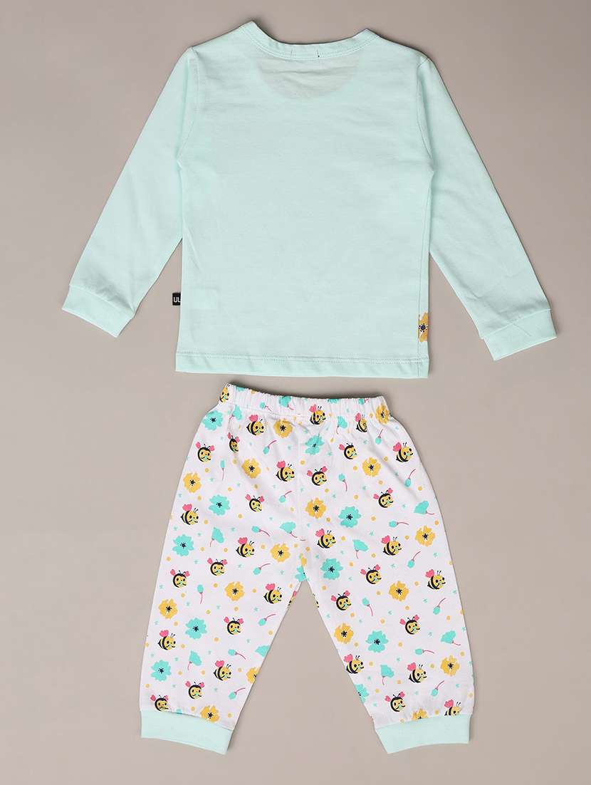 girls printed round neck full length sets - 21607543 -  Standard Image - 1