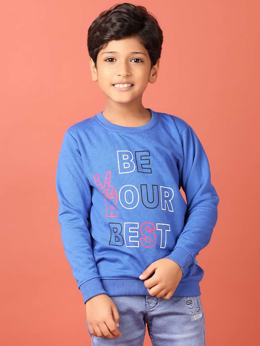 boys front print long sleeve sweatshirt - 21607546 - Standard Image - 1