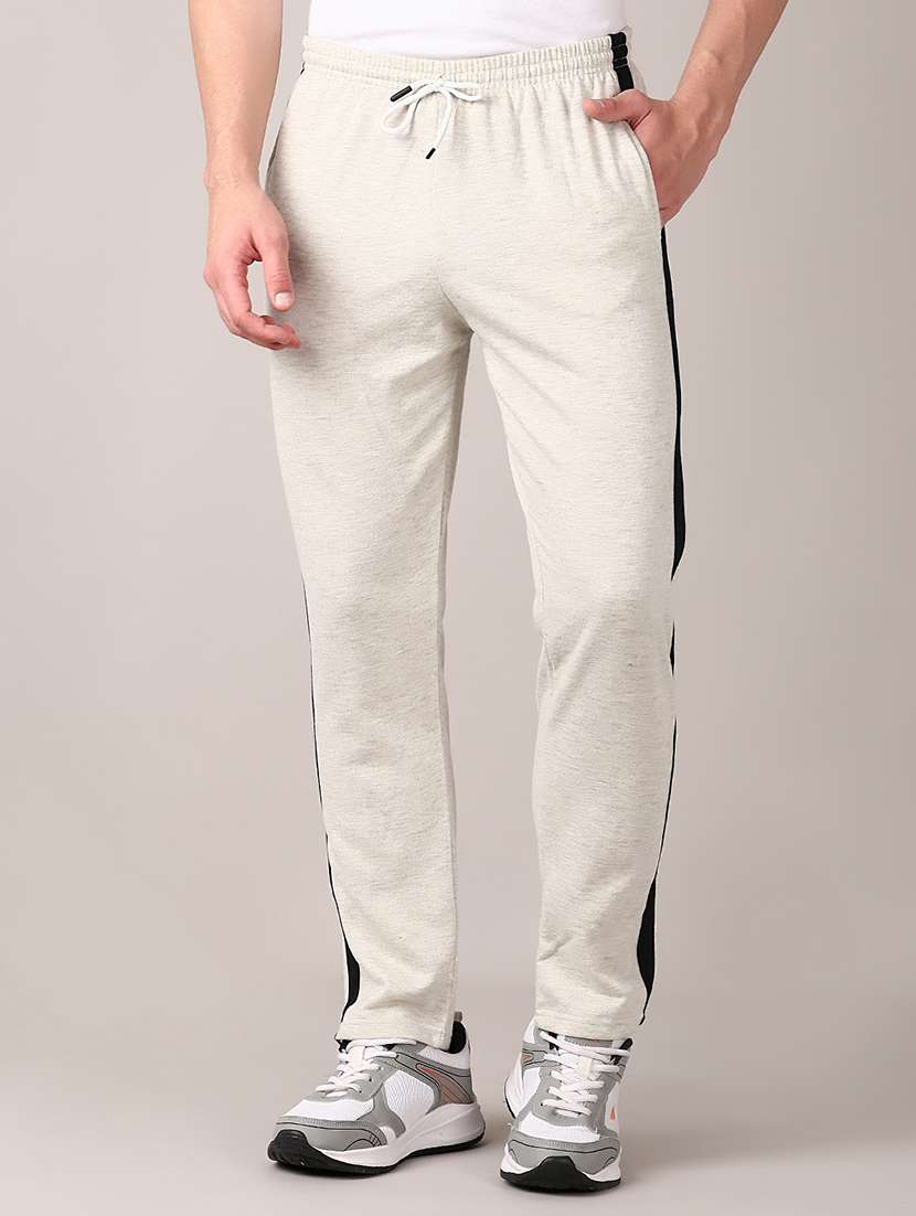 men mid rise side taped ankle length track pant - 21607578 - Standard Image - 1