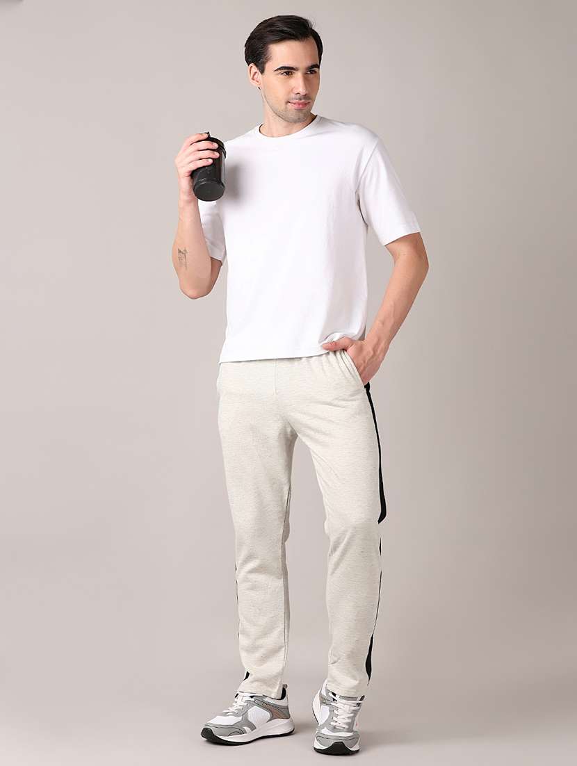 men mid rise side taped ankle length track pant - 21607578 - Standard Image - 4