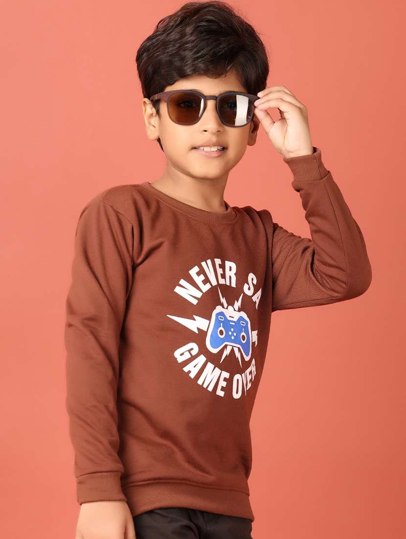 boys front print long sleeve sweatshirt - 21607585 -  Standard Image - 1