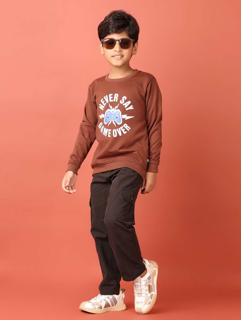 boys front print long sleeve sweatshirt - 21607585 -  Standard Image - 4