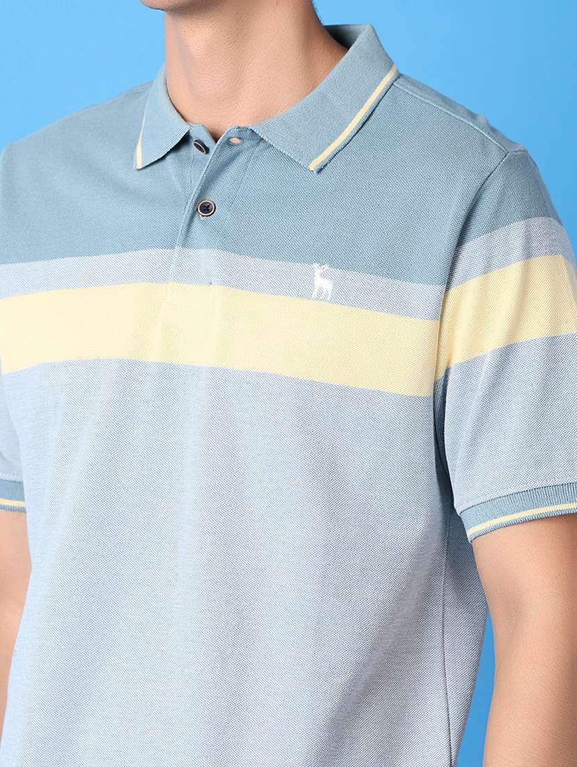 men striped short sleeve polo t-shirt - 21607617 -  Standard Image - 4