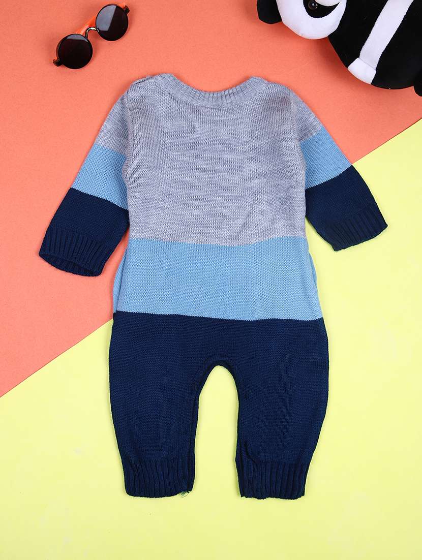 kids unisex blue self design rompers - 21607665 -  Standard Image - 1