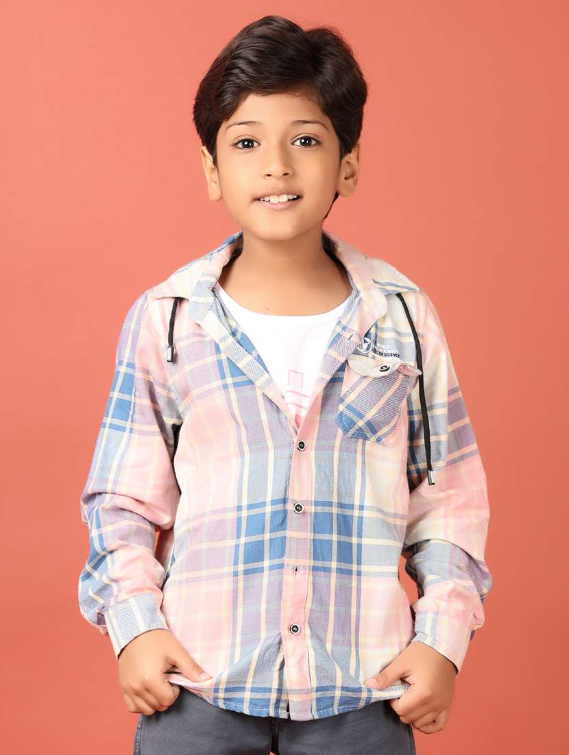 boys long sleeves checkered shirt