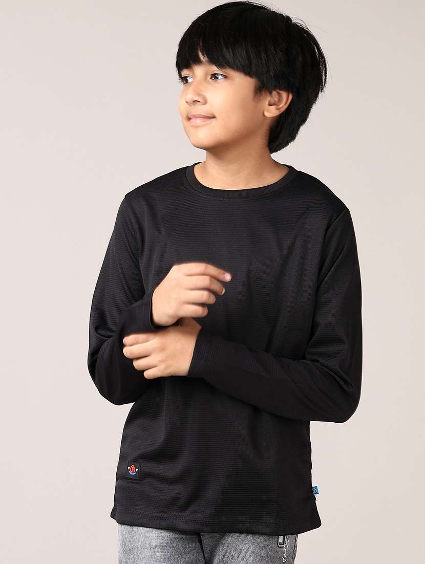 boys solid long sleeve t-shirt - 21607699 -  Standard Image - 1