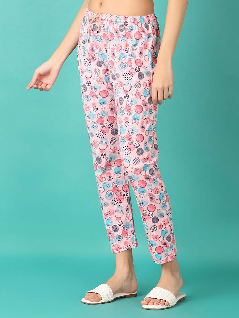 women peach printed pajama - 21607702 - Standard Image - 1