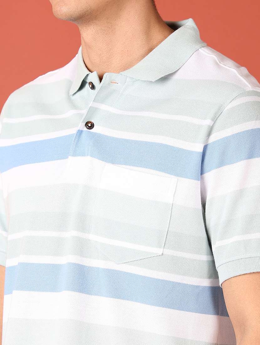men striped short sleeve polo t-shirt - 21607707 -  Standard Image - 4