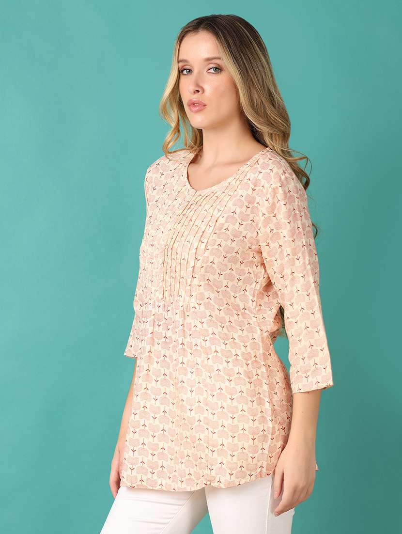 women printed round neck straight kurti - 21607713 -  Standard Image - 1