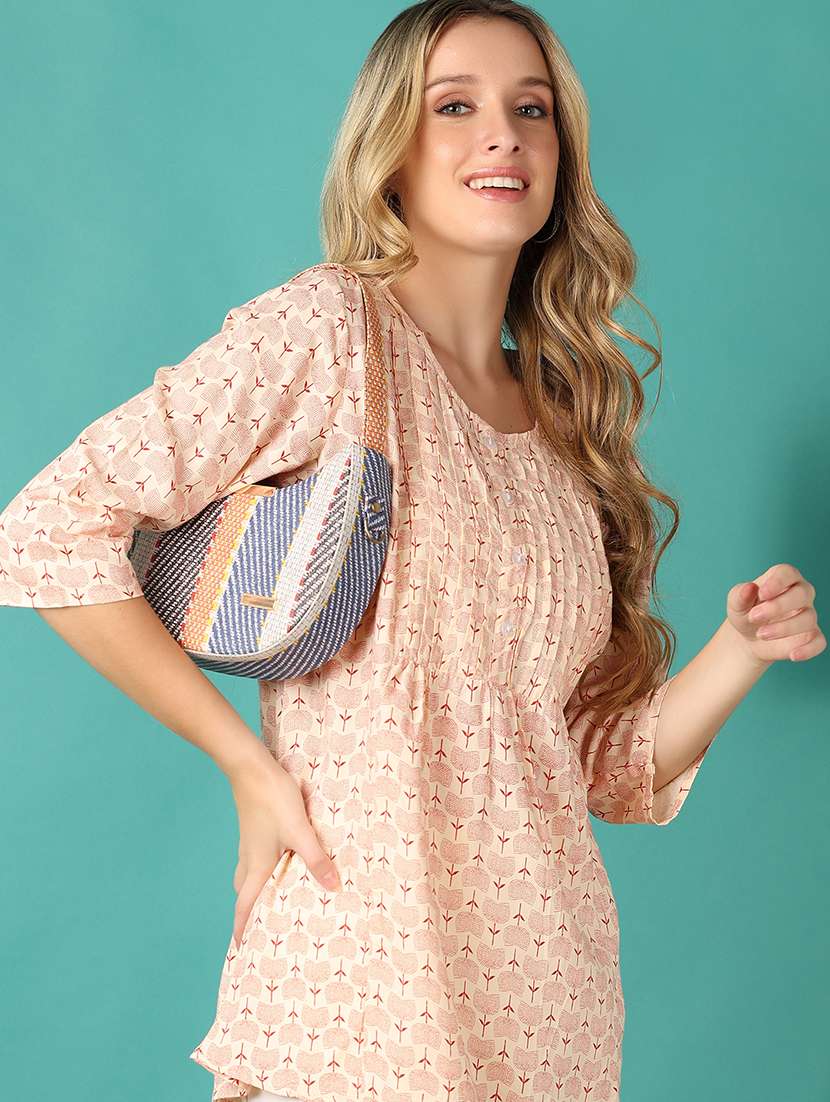 women printed round neck straight kurti - 21607713 -  Standard Image - 4