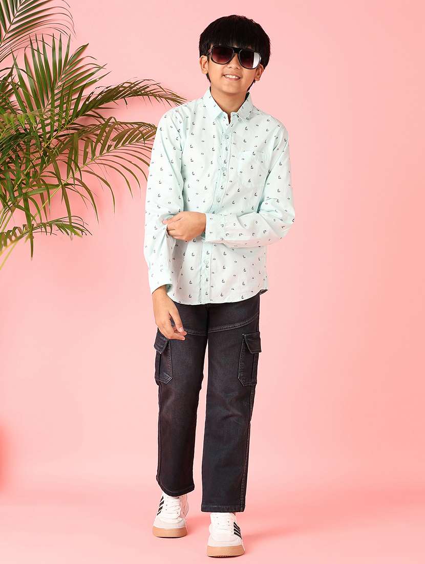 boys printed long sleeve casual shirt - 21607729 -  Standard Image - 4