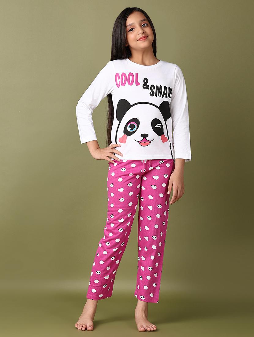 girls printed nightwear pyjama set  - 21607754 -  Standard Image - 1