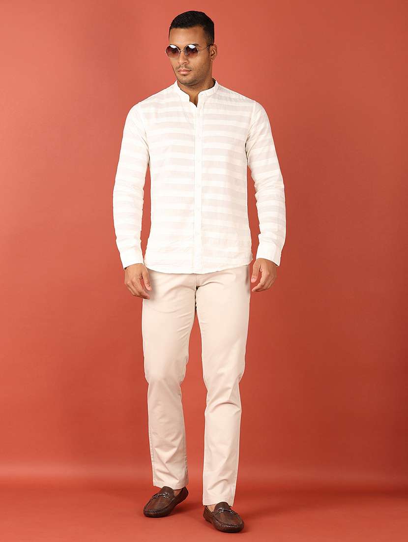 men solid regular fit chinos casual trouser - 21607770 -  Standard Image - 4