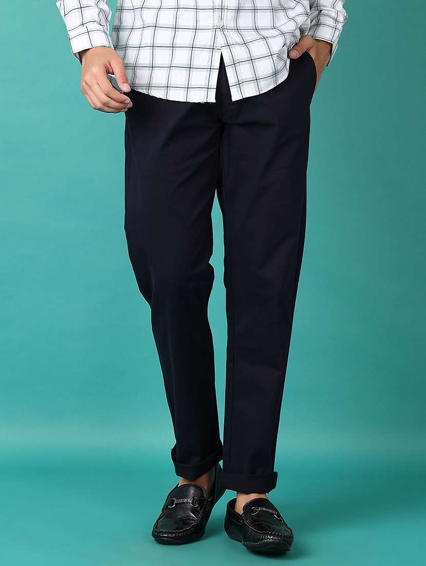 men mid rise solid chinos - 21607782 -  Standard Image - 1