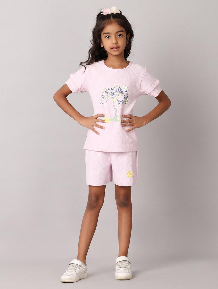 girls floral print shorts twin set - 21607895 -  Zoom Image - 0