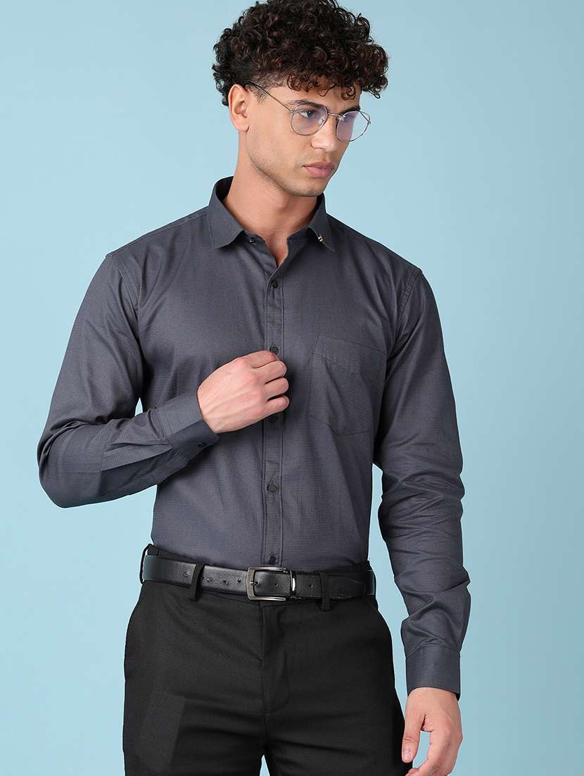 men long sleeves solid formal shirt - 21607917 -  Standard Image - 1