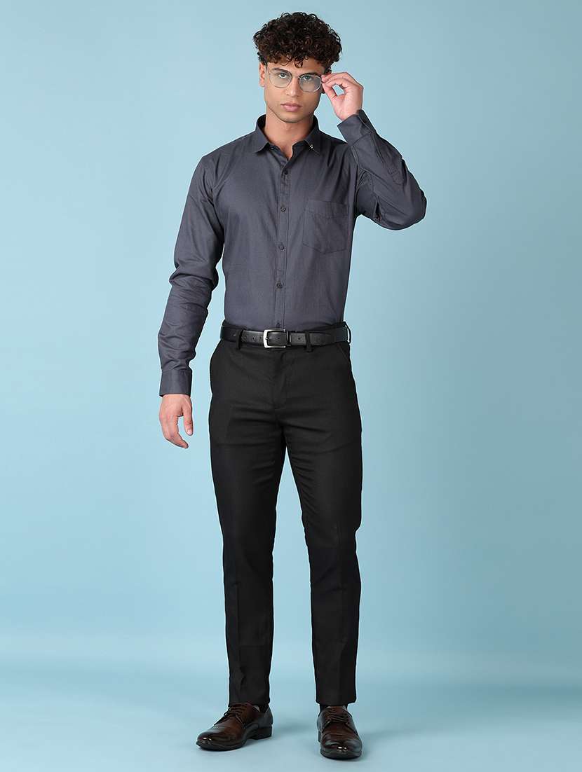men long sleeves solid formal shirt - 21607917 -  Standard Image - 4