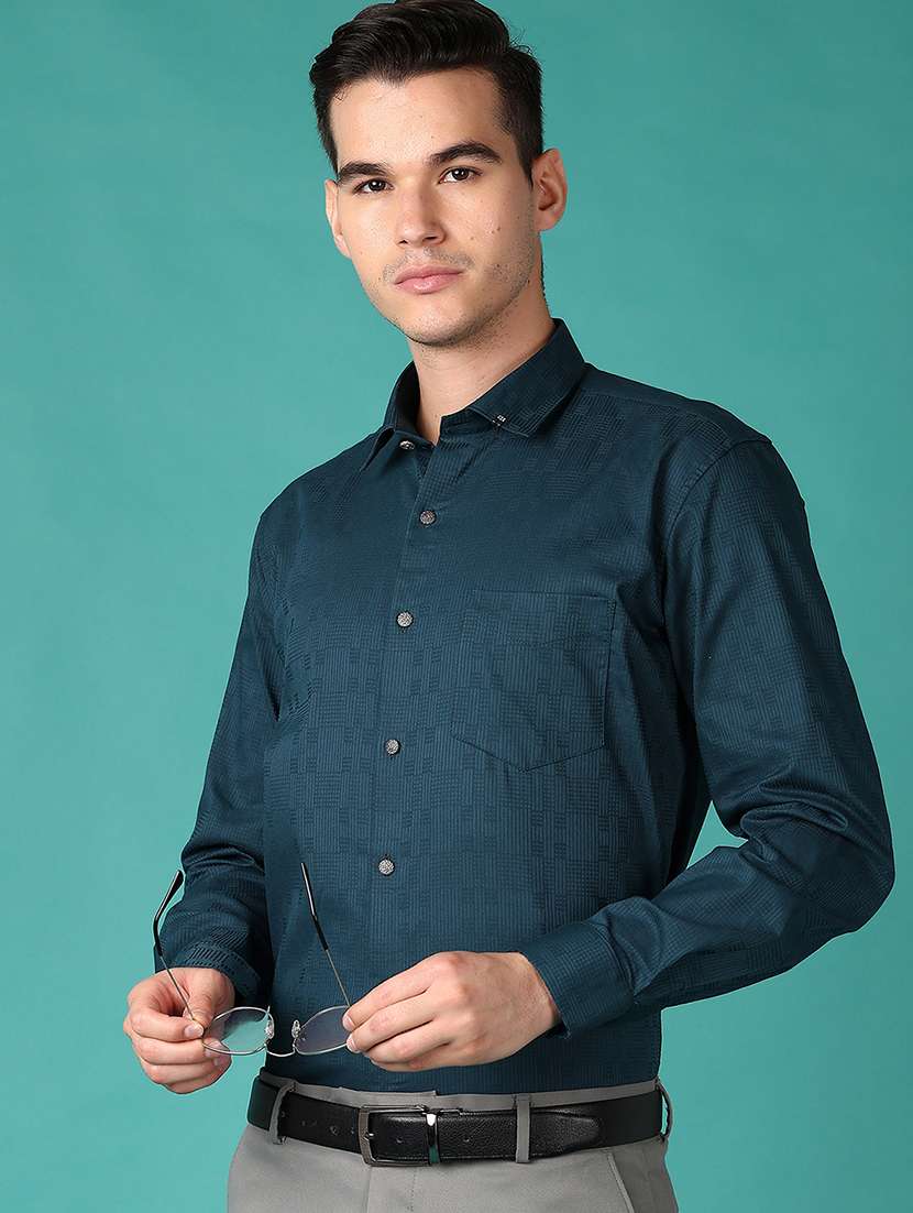 men long sleeves self design formal shirt - 21607920 -  Standard Image - 1