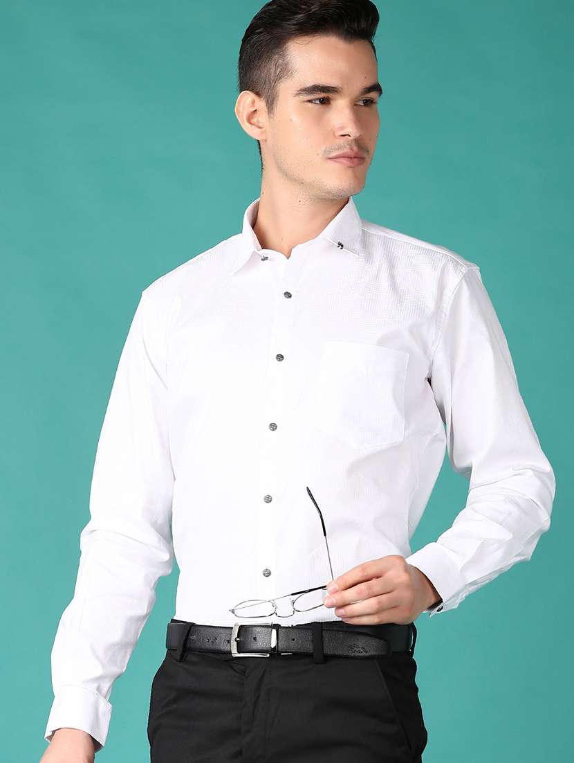 men long sleeves self design formal shirt - 21607923 -  Standard Image - 1