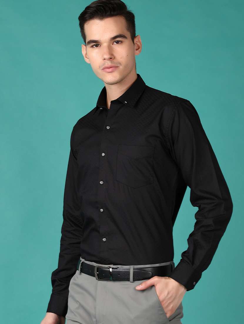 men long sleeves self design formal shirt - 21607924 -  Standard Image - 1