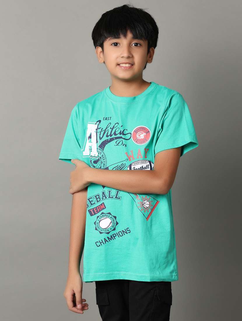 boys front print short sleeve t-shirt