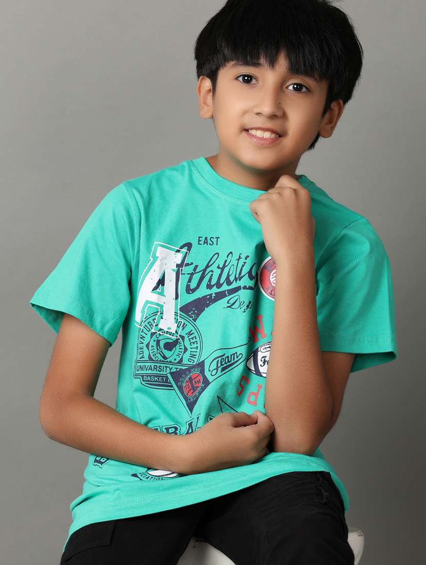 boys front print short sleeve t-shirt - 21608039 -  Standard Image - 1