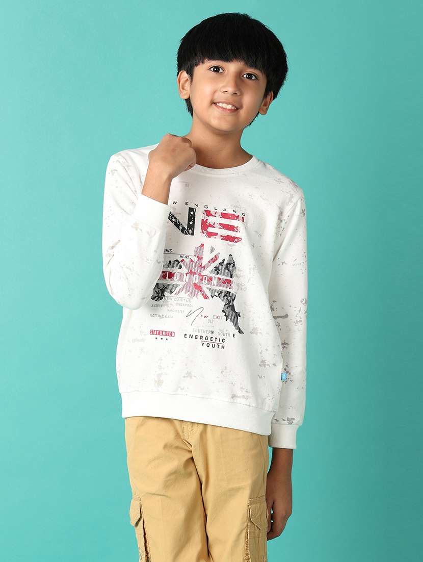 boys front print long sleeve sweatshirt - 21608110 - Standard Image - 1