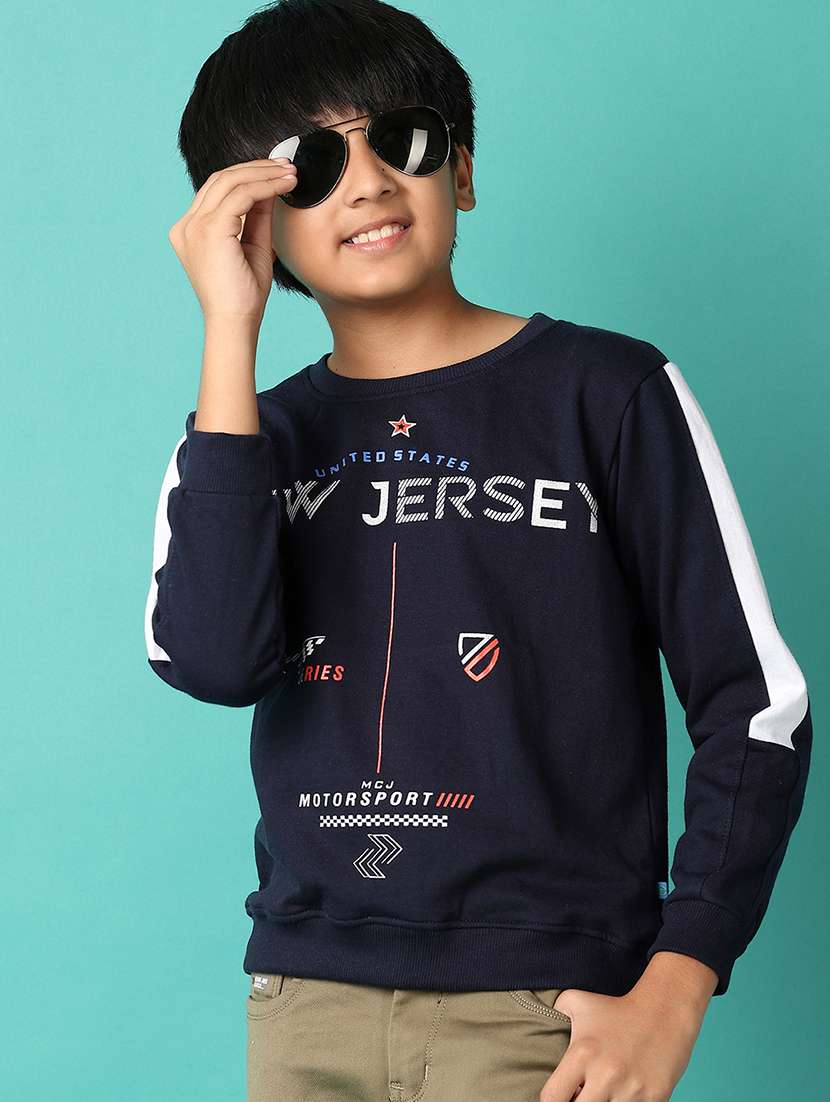 boys front print long sleeve sweatshirt