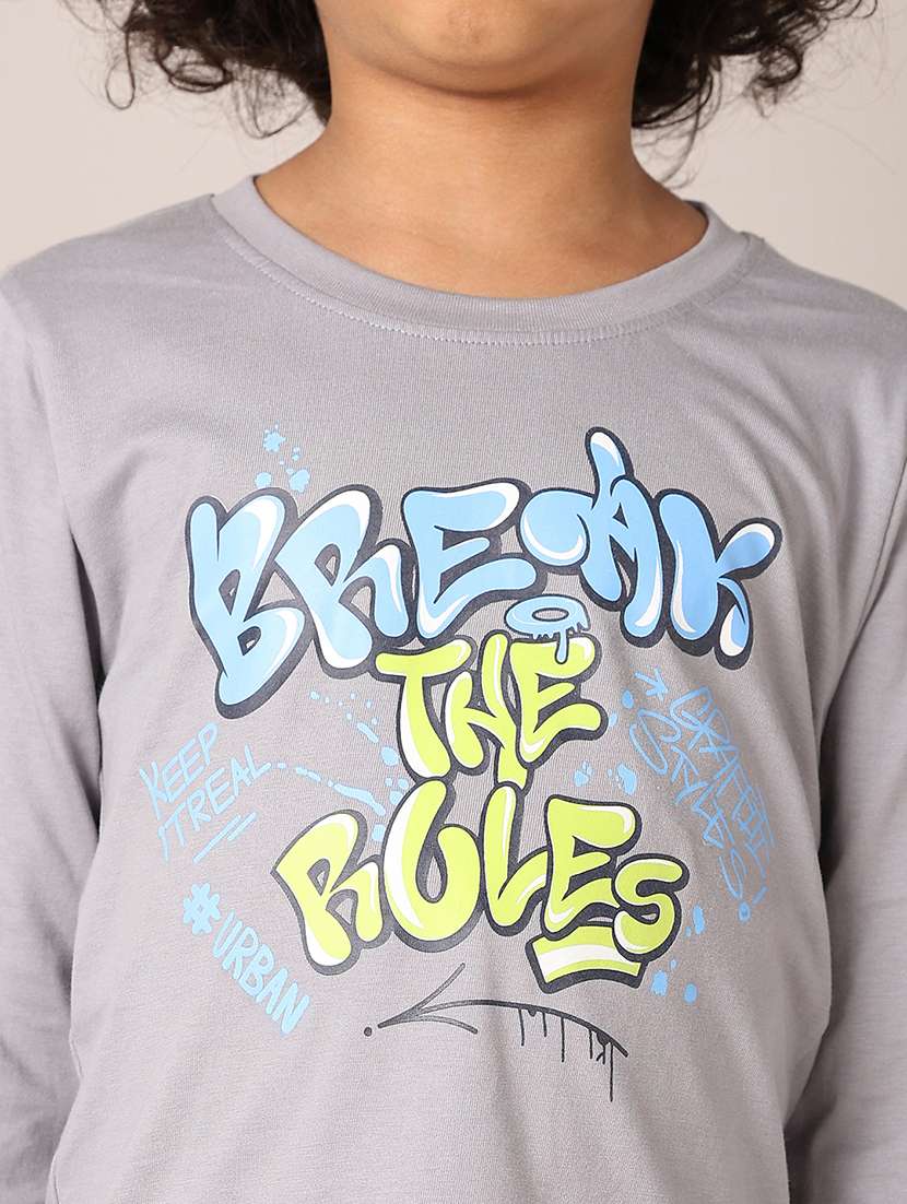 boys typography t-shirt & pajama full length set - 21608179 -  Standard Image - 4