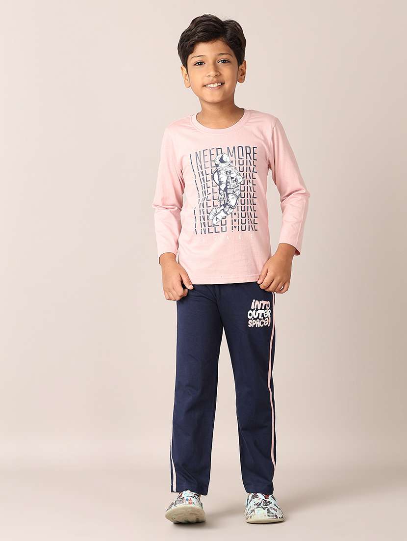 boys printed t-shirt & pajama full length set - 21608180 -  Standard Image - 1