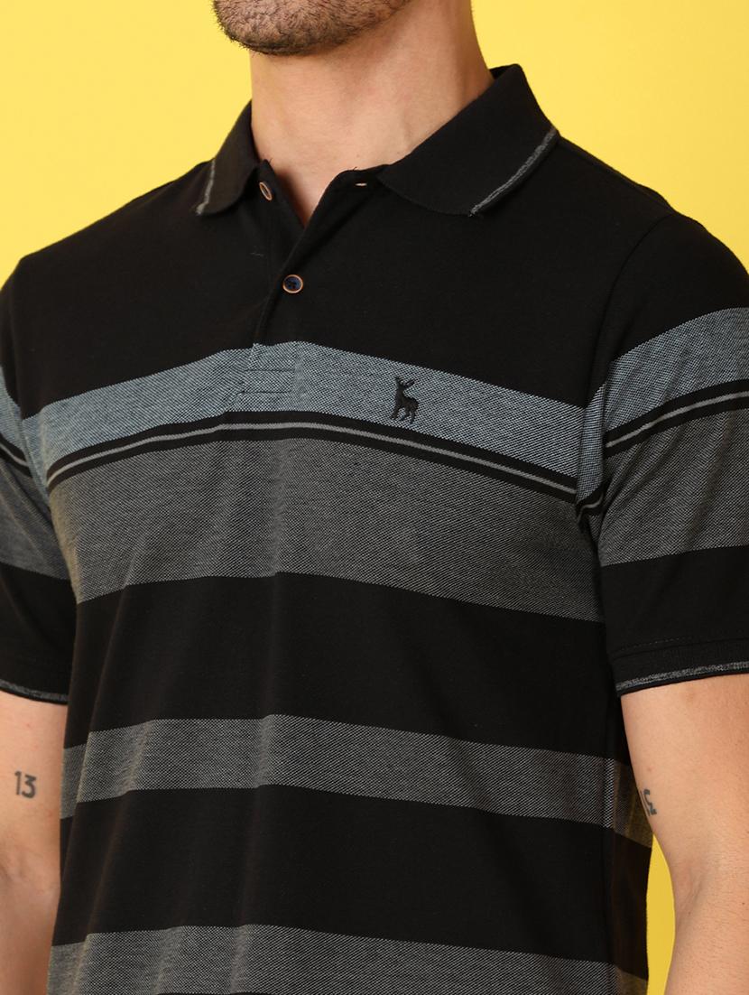men striped short sleeve polo t-shirt - 21608253 - Standard Image - 4
