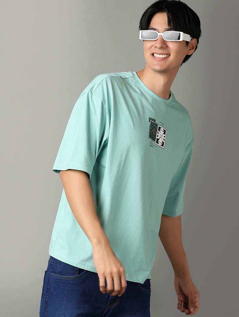 men round neck front & back print t-shirt  - 21608292 -  Standard Image - 1