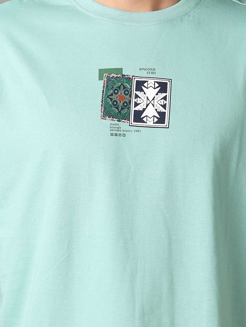 men round neck front & back print t-shirt  - 21608292 -  Standard Image - 4