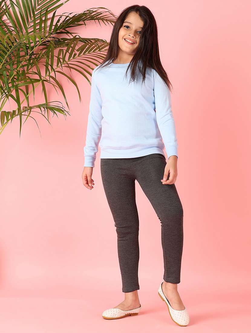 girls solid long sleeve sweatshirt - 21608308 - Standard Image - 4