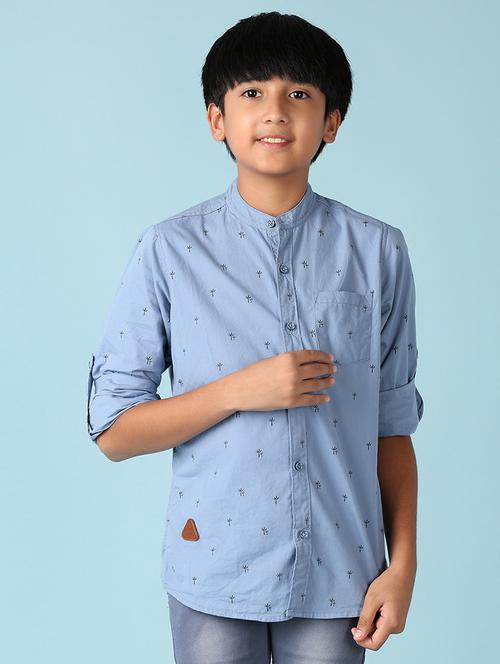 boys printed long sleeve casual shirt - 21608338 - Standard Image - 0