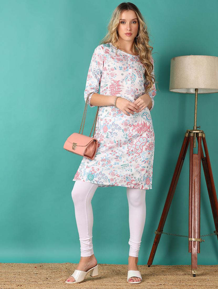 women three quarter sleeve straight kurta - 21608353 - Standard Image - 4