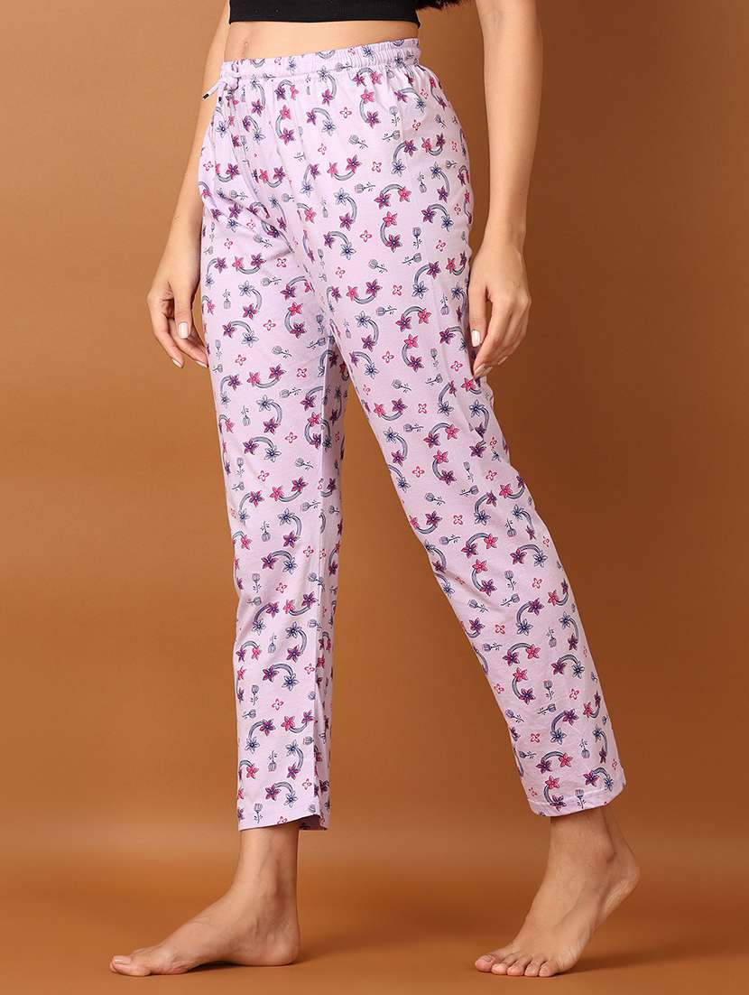 lavender printed cotton pajama - 21608364 -  Standard Image - 1