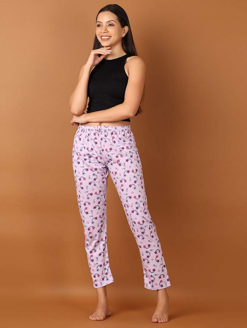 lavender printed cotton pajama - 21608364 -  Standard Image - 4