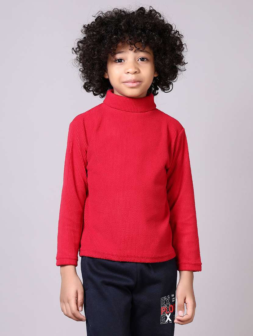 boys solid long sleeve pullover sweater - 21608420 -  Standard Image - 1