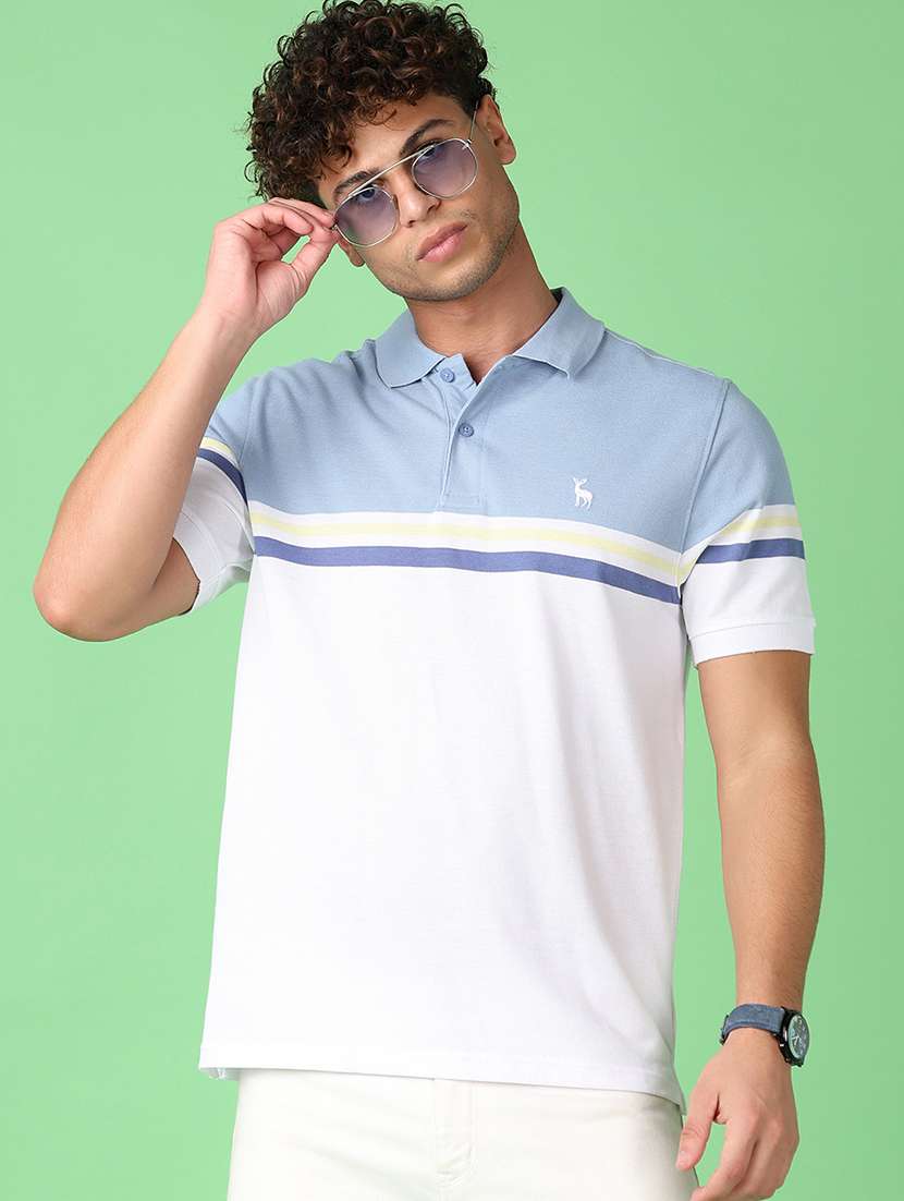 men striped short sleeve polo t-shirt - 21608462 -  Standard Image - 1