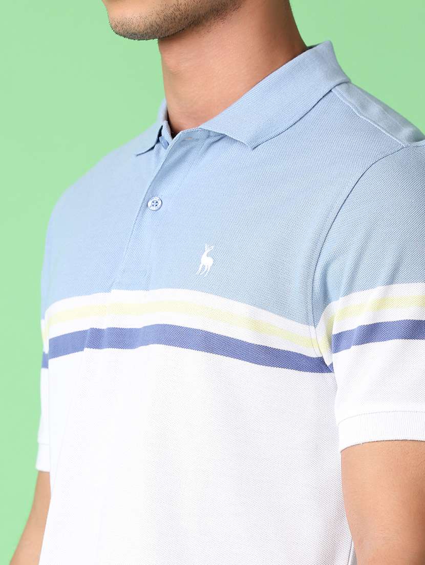 men striped short sleeve polo t-shirt - 21608462 -  Standard Image - 4