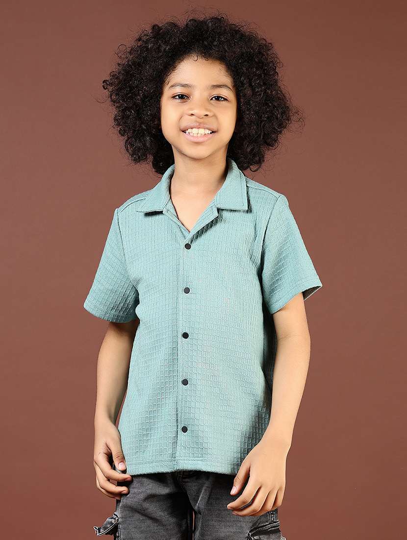 boys self designed cuban collared shirt - 21608480 -  Standard Image - 1